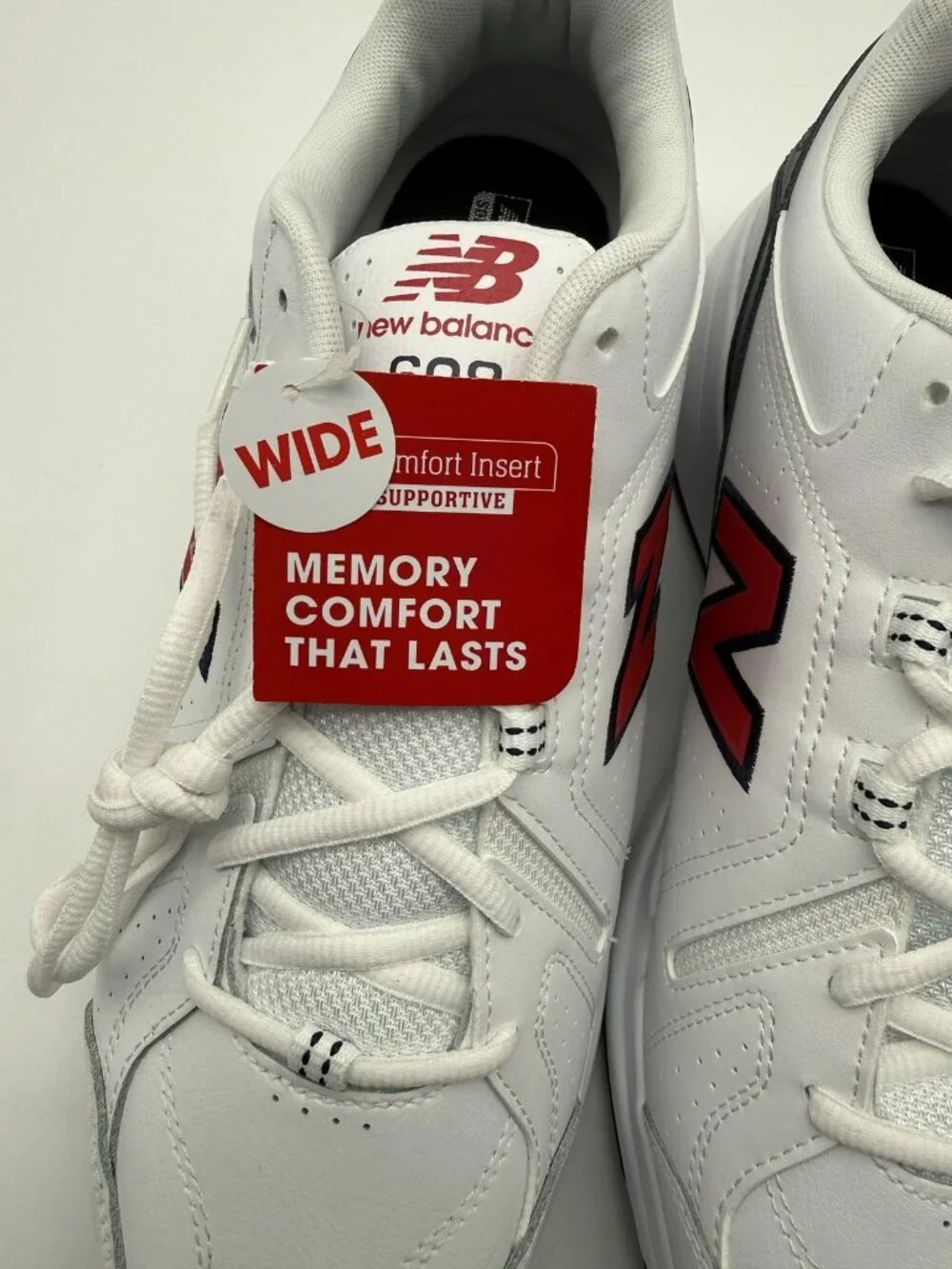 New New Balance 608 4E Wide Walking Shoes Men's Size 12 White Navy MX608HR5